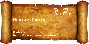 Nusser Paula névjegykártya